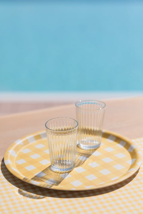 Ainsley Check Shallow Tray - Y