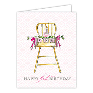 Happy First Birthday Card - P