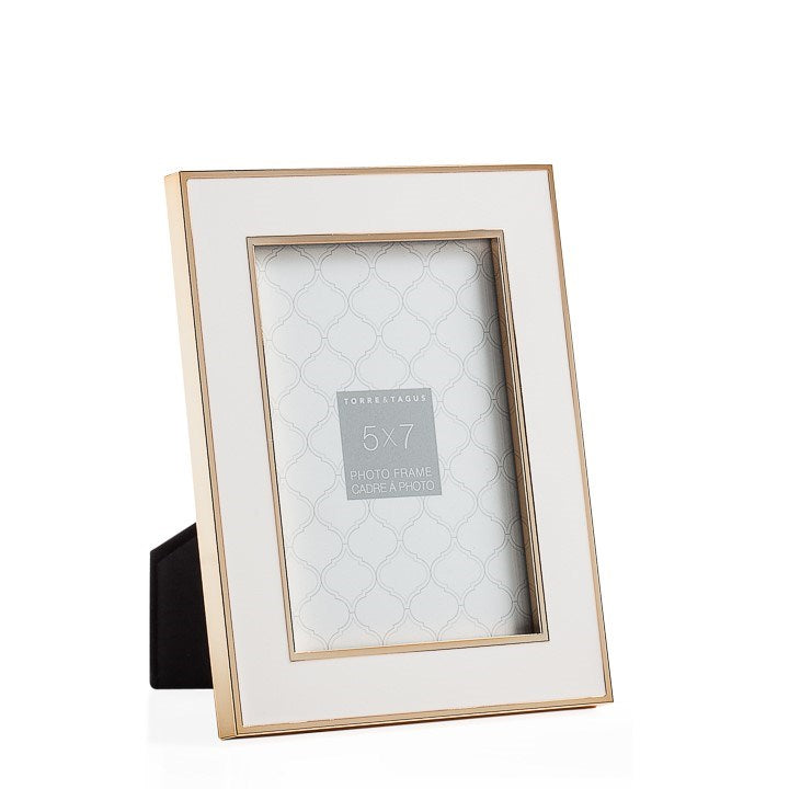Regis Gold Trim White Frame - Multiple Sizes
