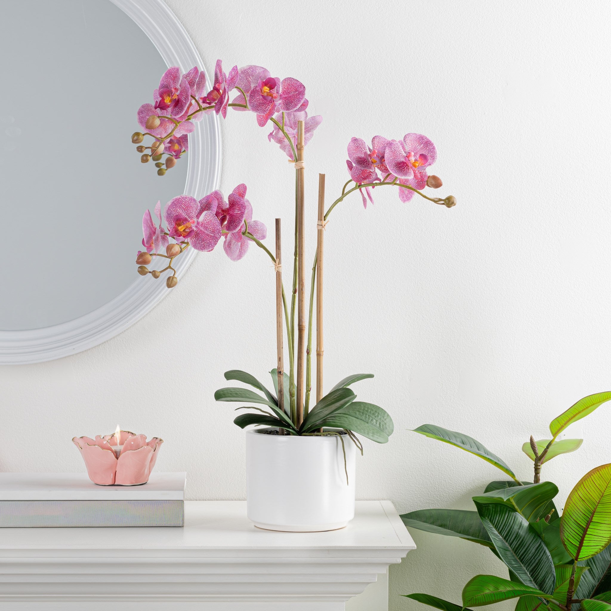 24" Ava Faux Triple Orchid Pink