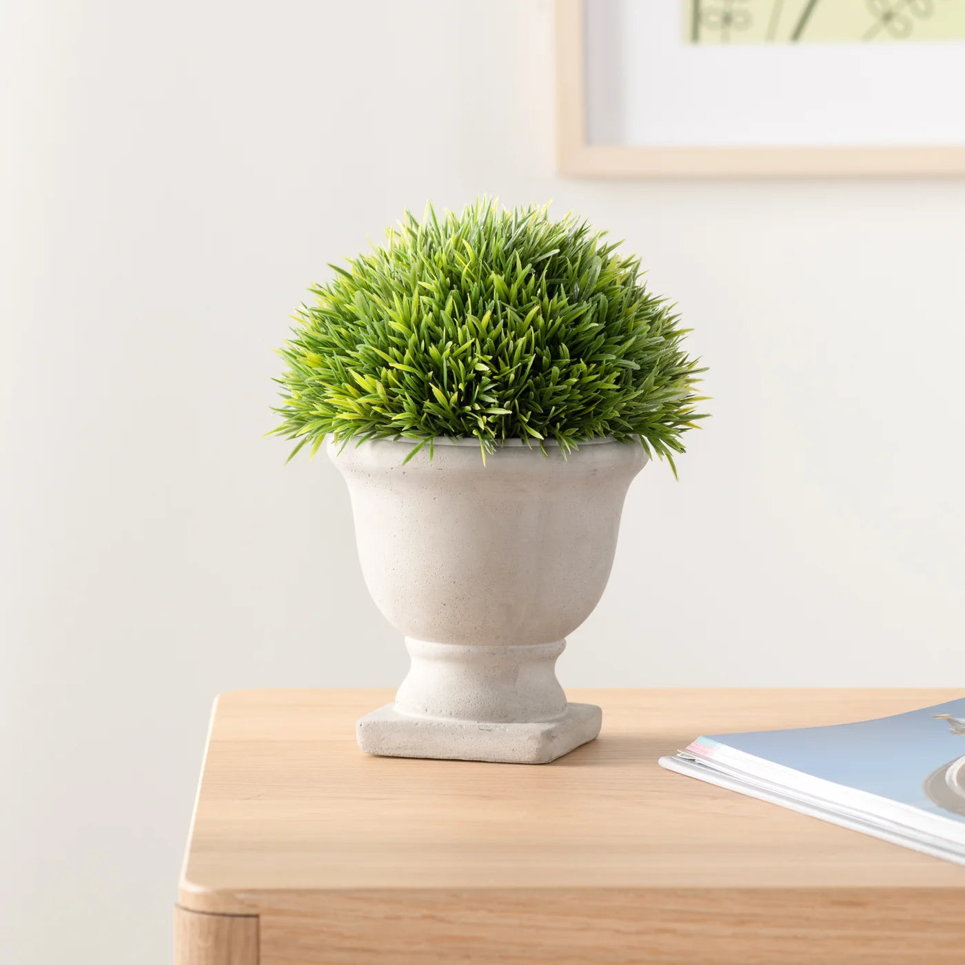8" Aris Faux Grass Topiary