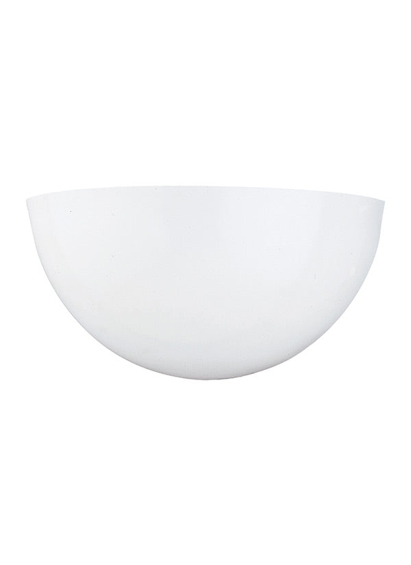 12" White Half Moon Sconce