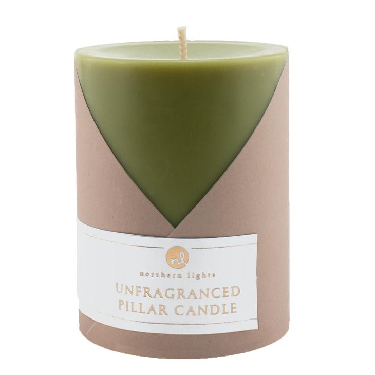 Moss Green Pillar Candle - 3x4