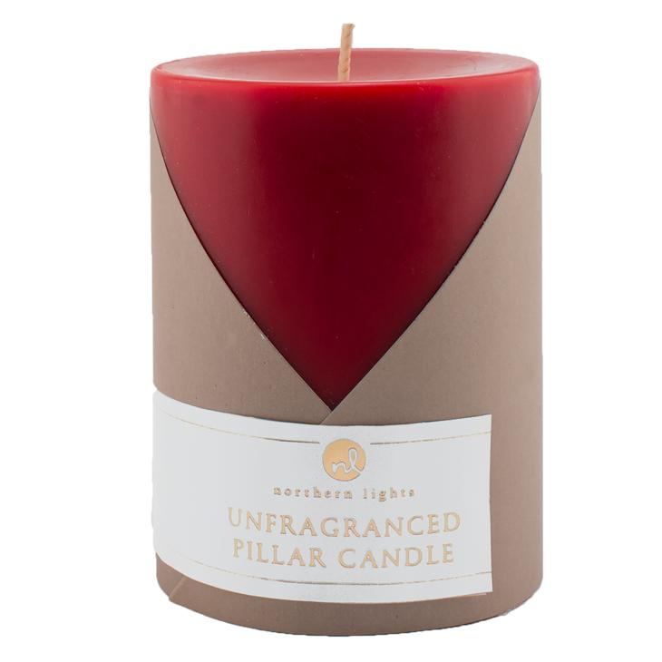 Crimson Pillar Candle - 3x4
