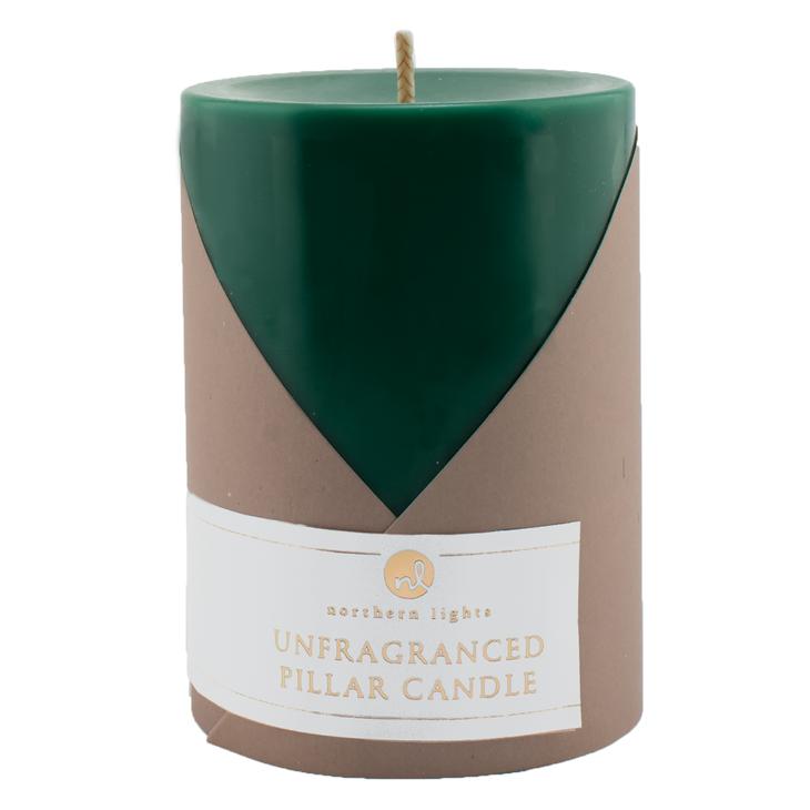 Hunter Green Pillar Candle - 3x4