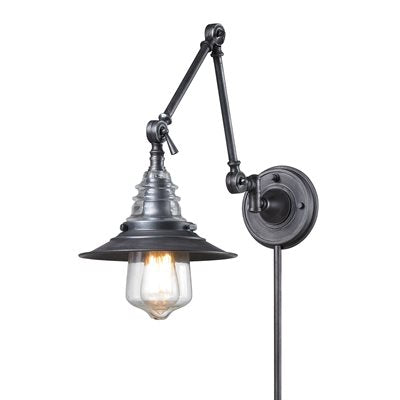 Weathered Zinc Swing Arm Lamp