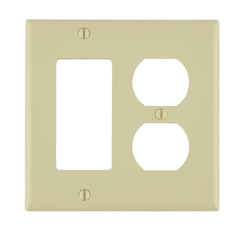 2G 1-Duplex Receptacle 1-Decora Combo Wallplate