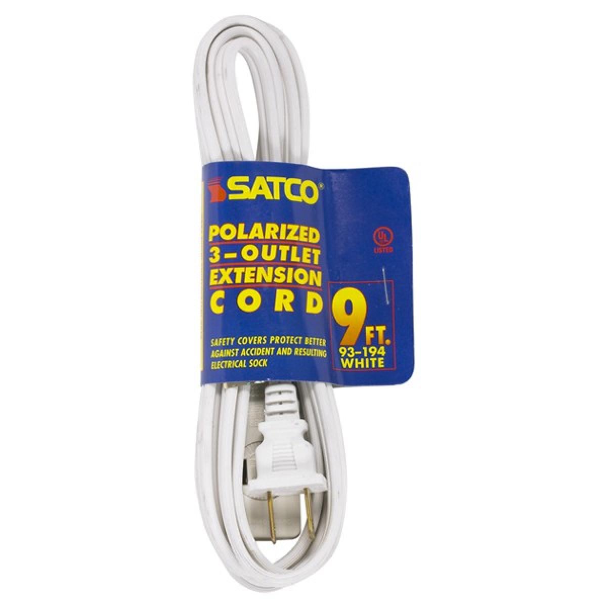 16/2 White Extension Cord - 9'