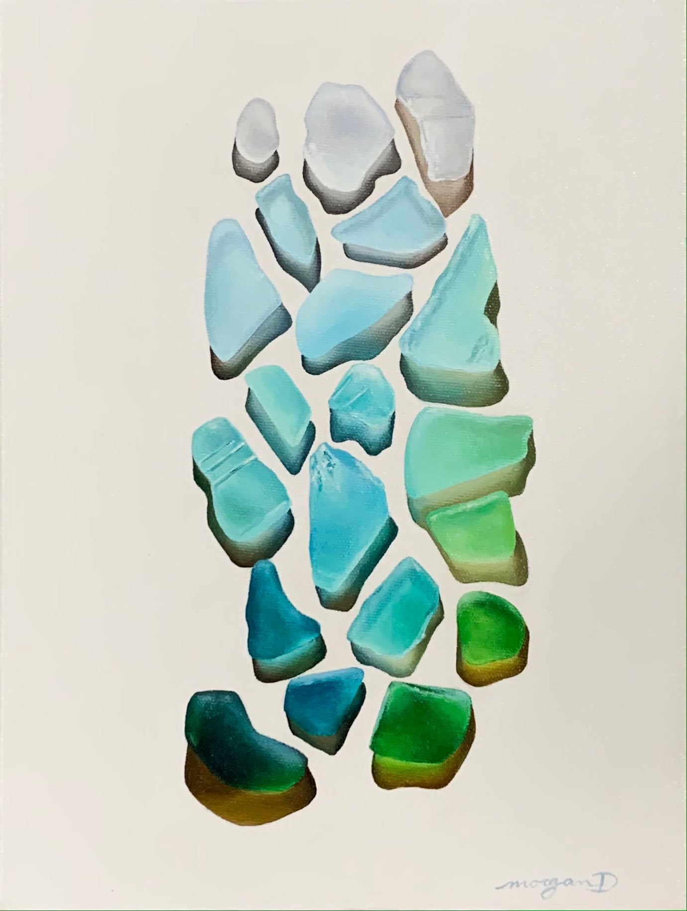 Assorted Sea Glass Painting