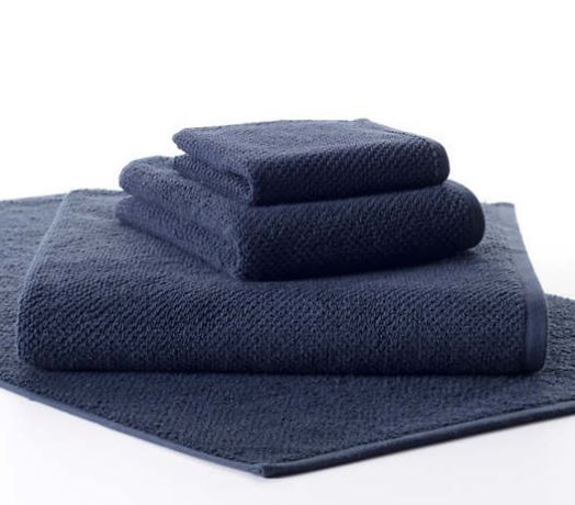 Pin Dot Terry Navy Towels