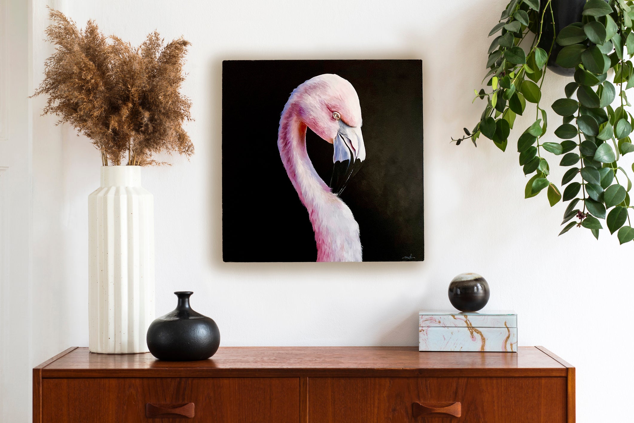 20"x20" Canvas - Flamingo