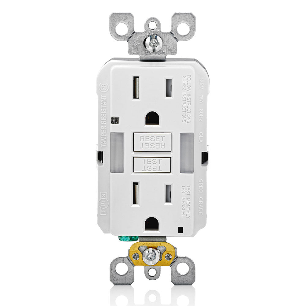 15A GFI Receptacle w/LED Guide Light