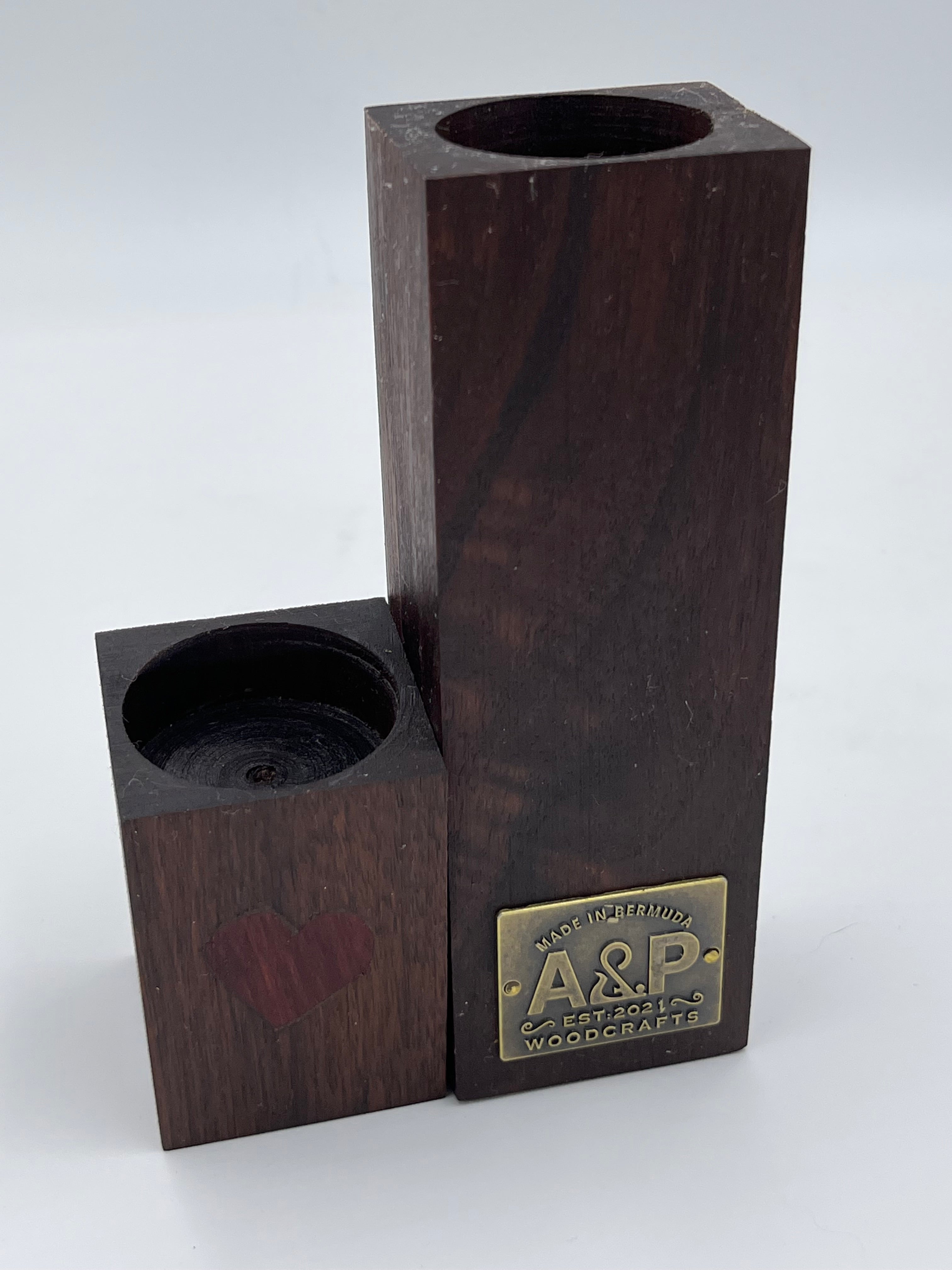 Double Red Heart Inlay Tea Light