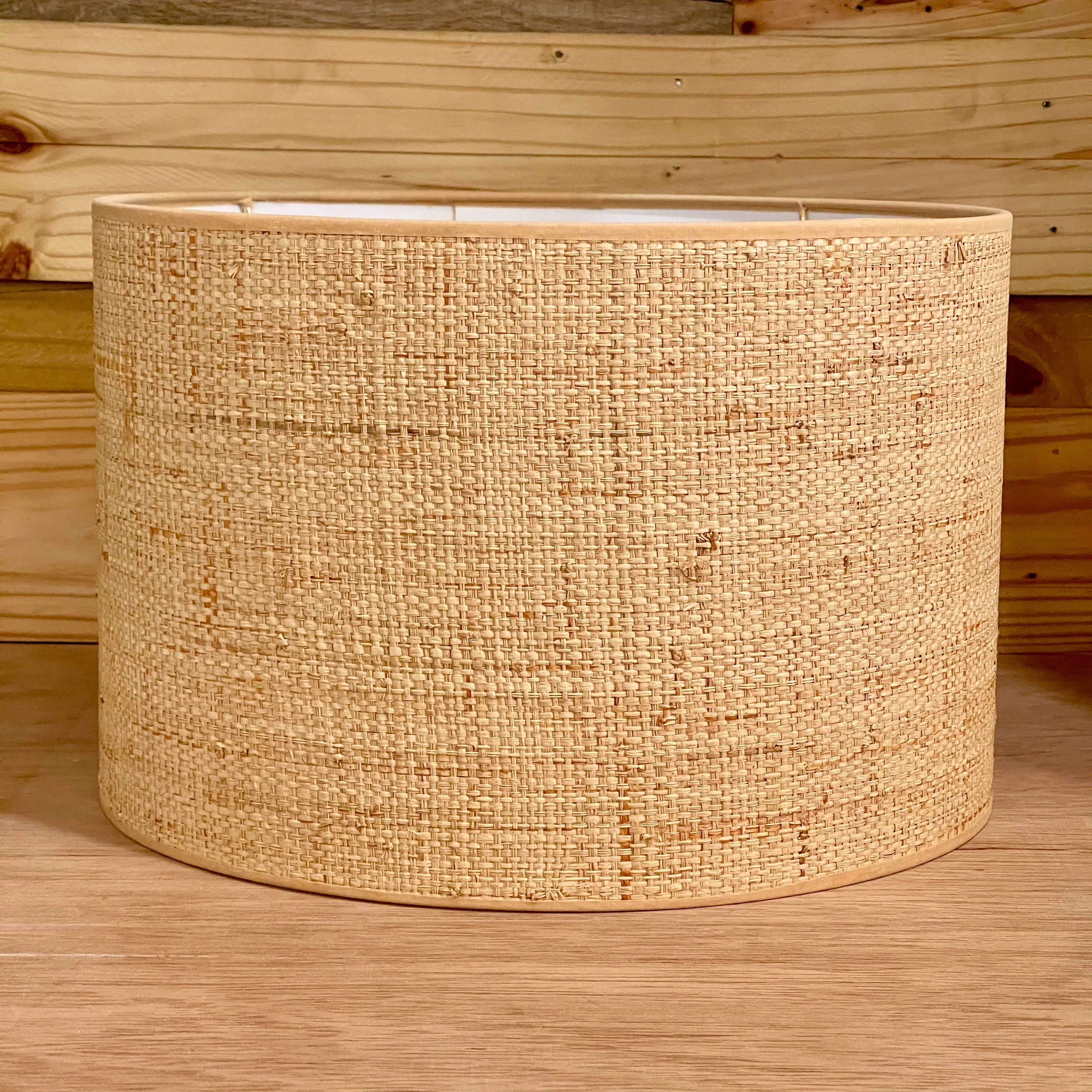 Drum Shade - Natural Raffia