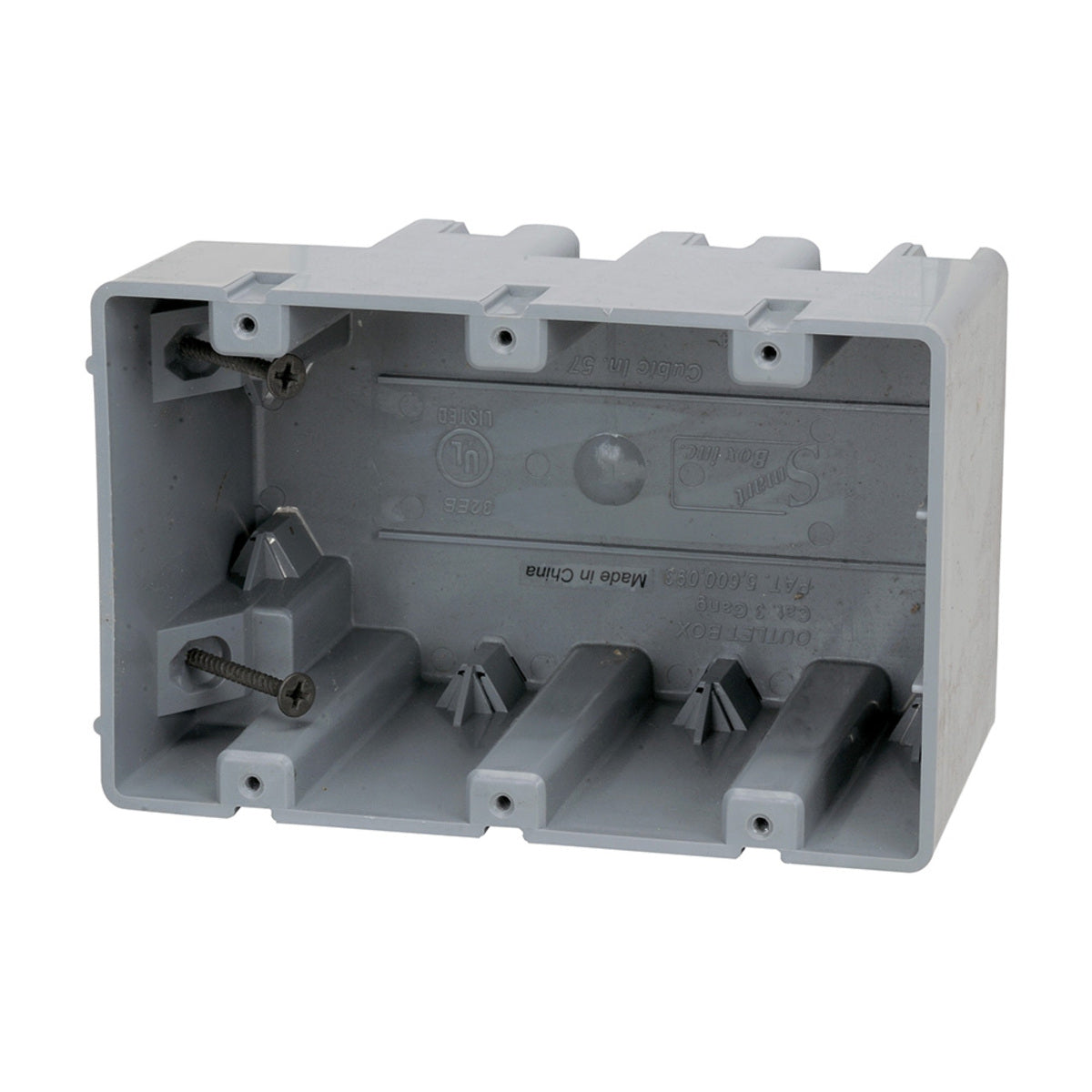 3-Gang Grey PVC Box