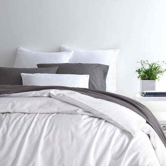 White Twin Essential Percale Duvet Cover