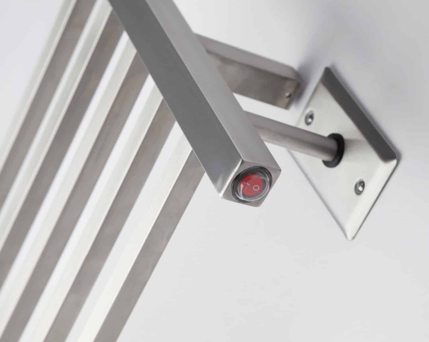 Heated Towel Warmer - Hardwired, Brushed Stainless, Square