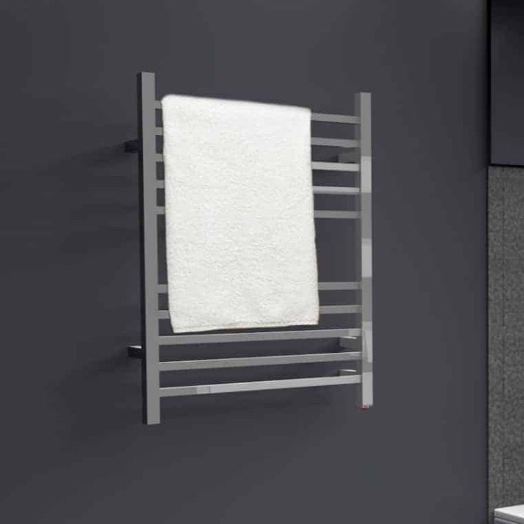 Heated Towel Warmer - Hardwired, Brushed Stainless, Square