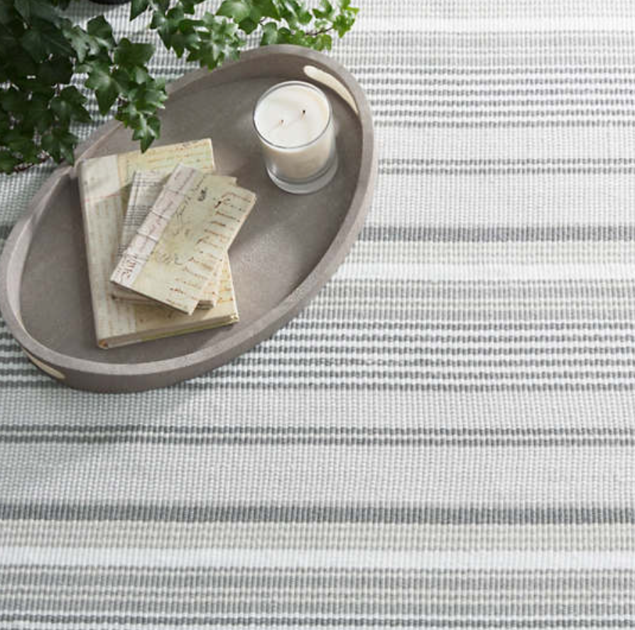 Gradation Ticking Cotton Rug