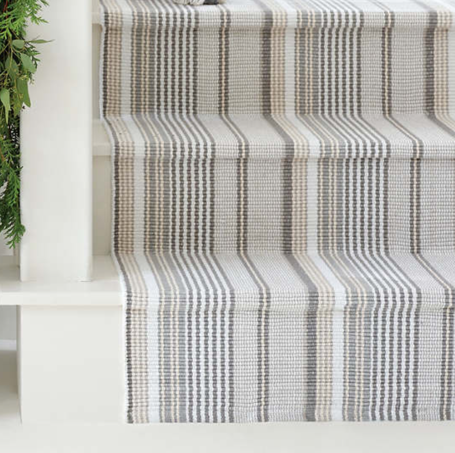 Gradation Ticking Cotton Rug