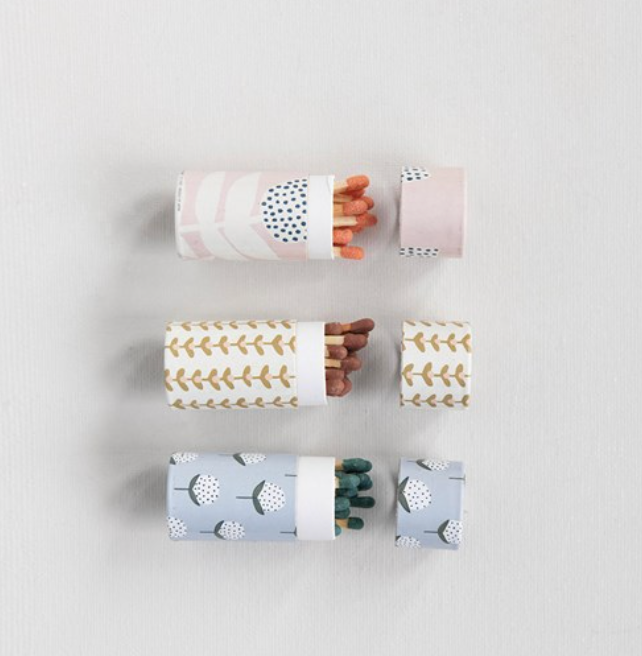 Tube Matchbox Matches - Floral