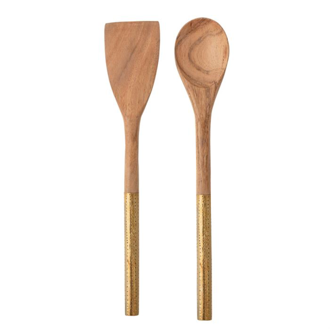 Acacia Wood Utensils - Brass