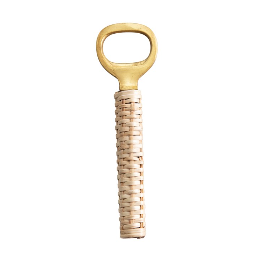 6" Brass Bottle Opener -Bamboo