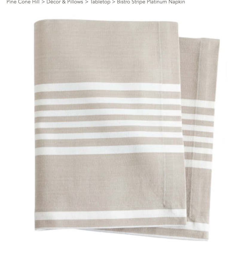 Bistro Stripe Napkin - Platinum