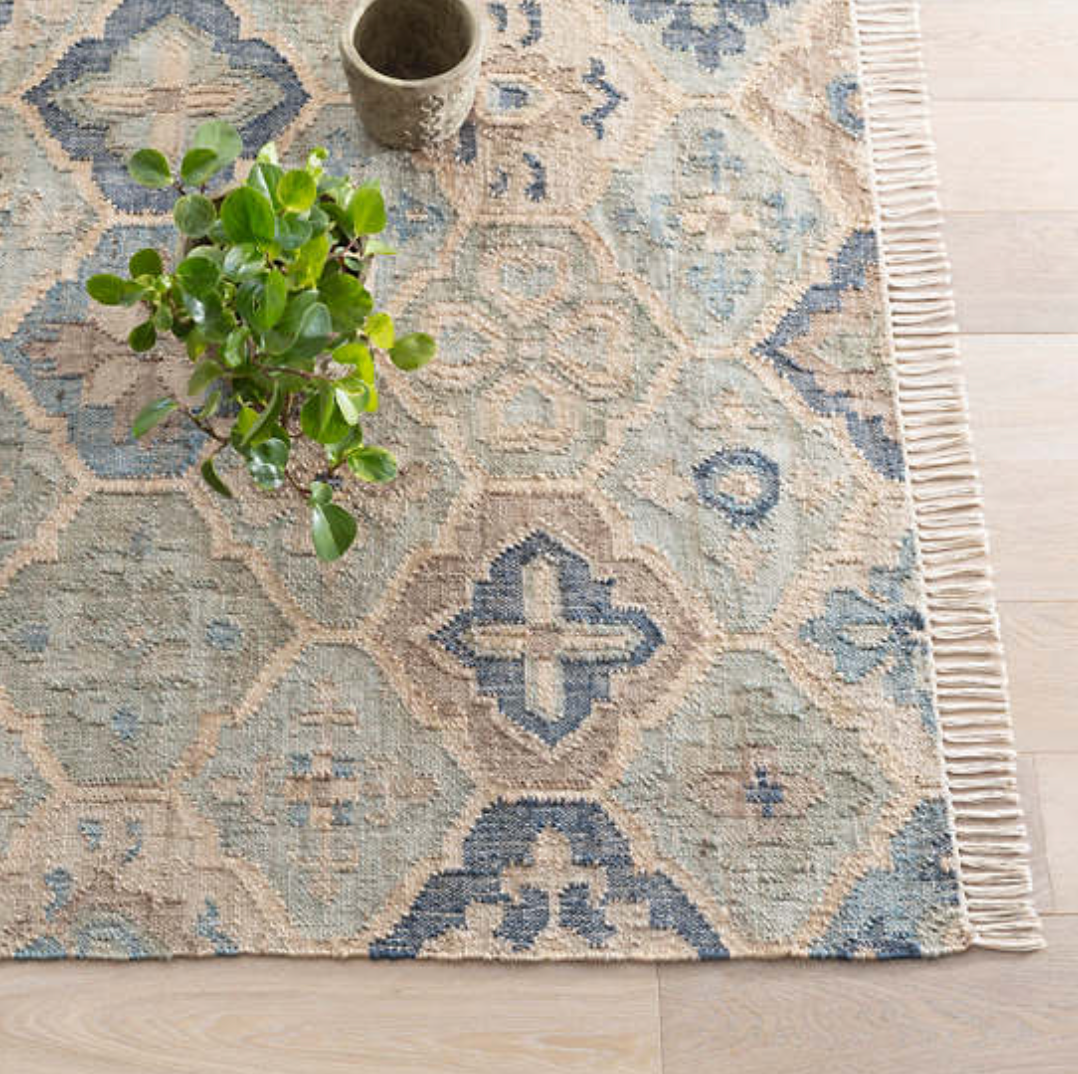 Pali Blue Woven Jute Rug