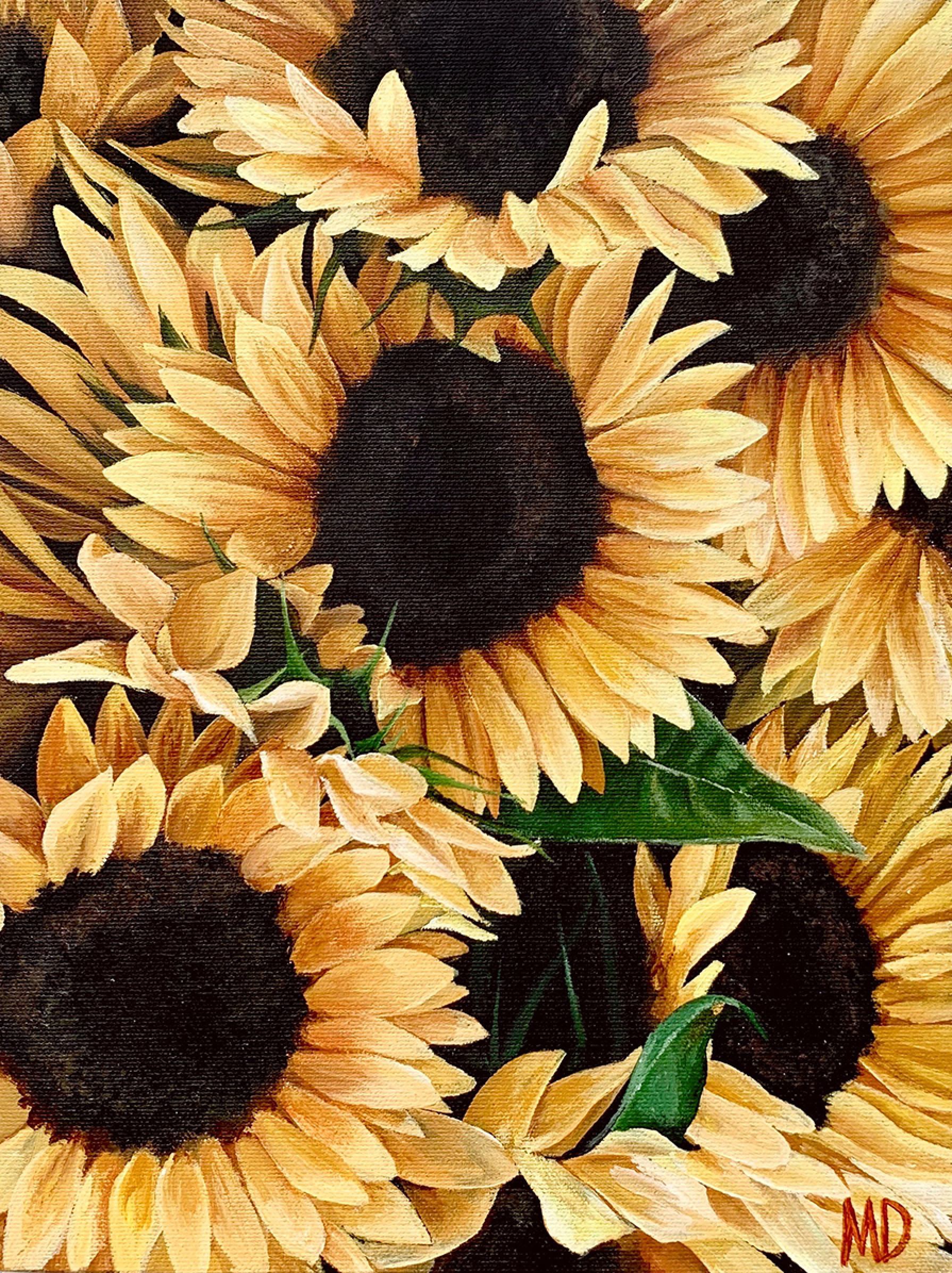 9"x12" Canvas - Sunflowers