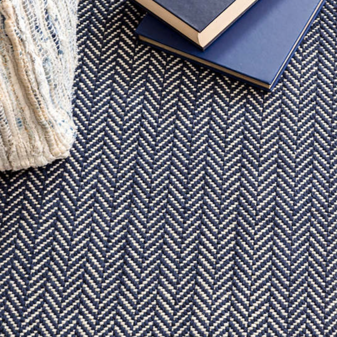 Herringbone Indigo Rug