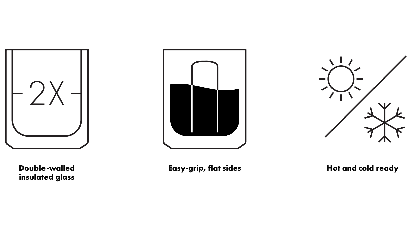 12oz Glass Double Rocks -Clear