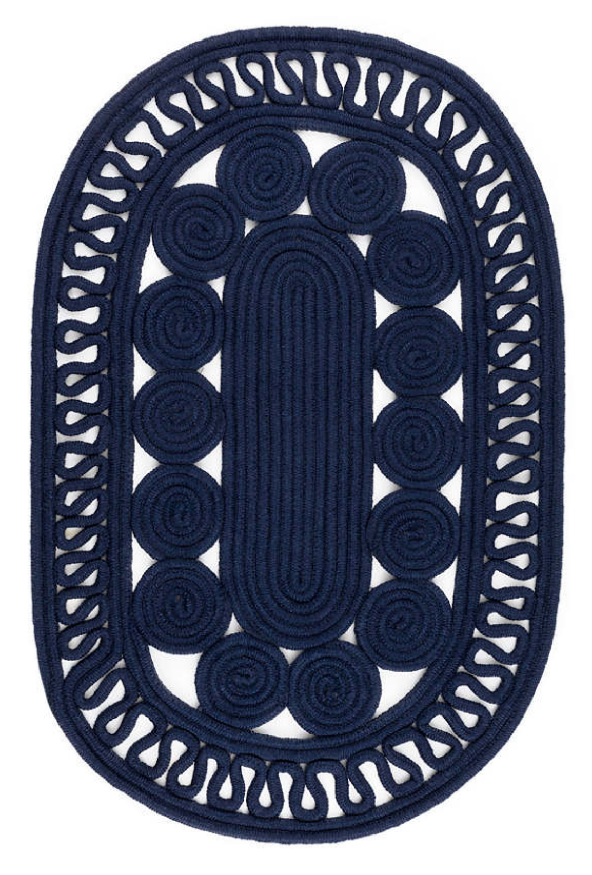 Navy Reef Oval Indoor/Outdoor Rug