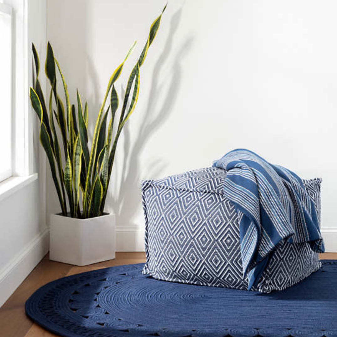 Navy Reef Oval Indoor/Outdoor Rug