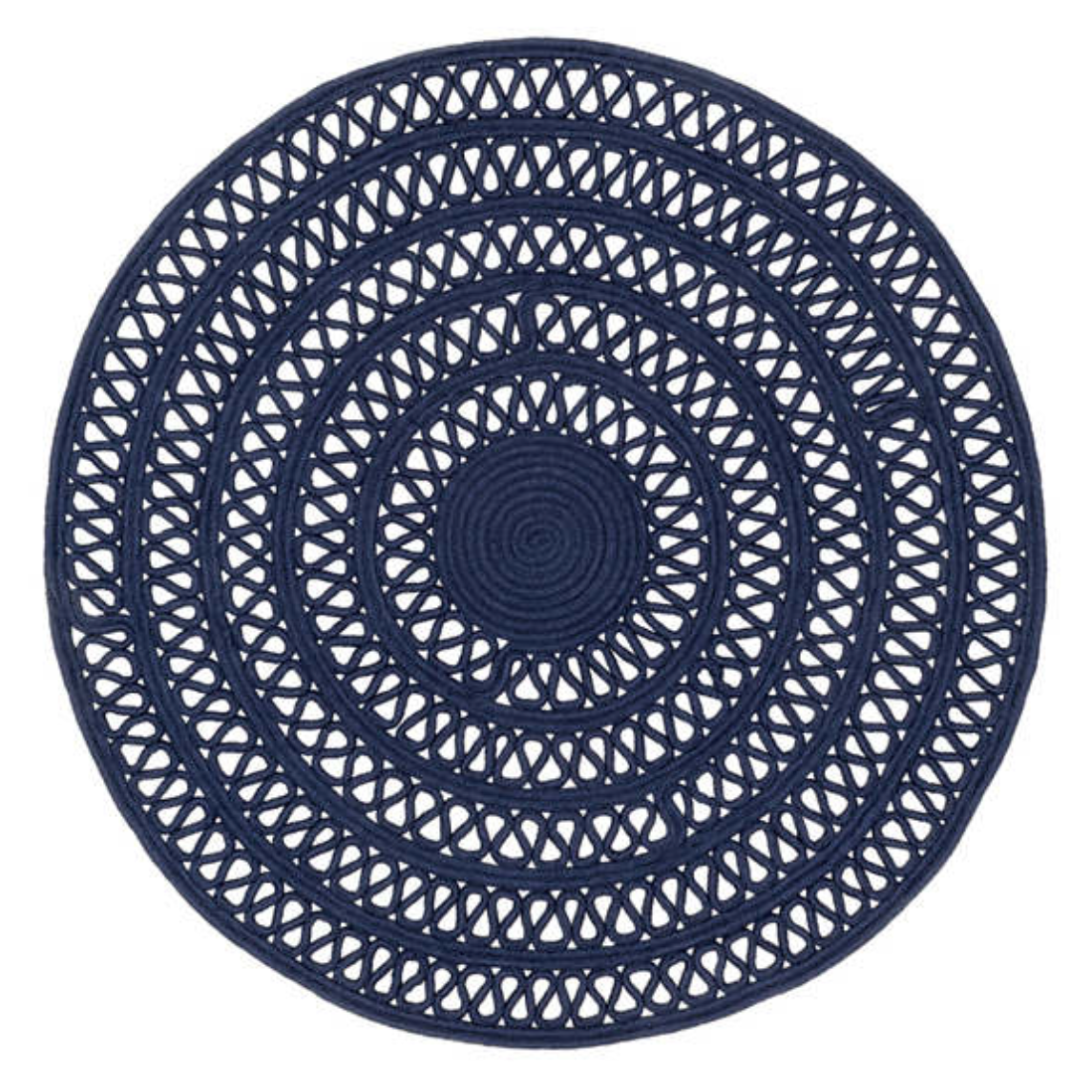 Bowline Navy Round Rug