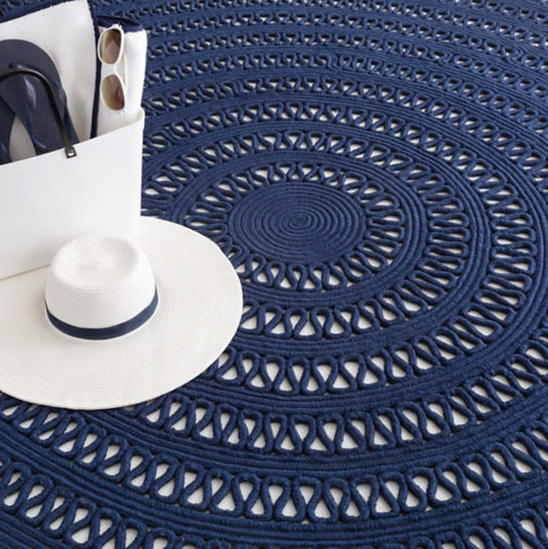 Bowline Navy Round Rug