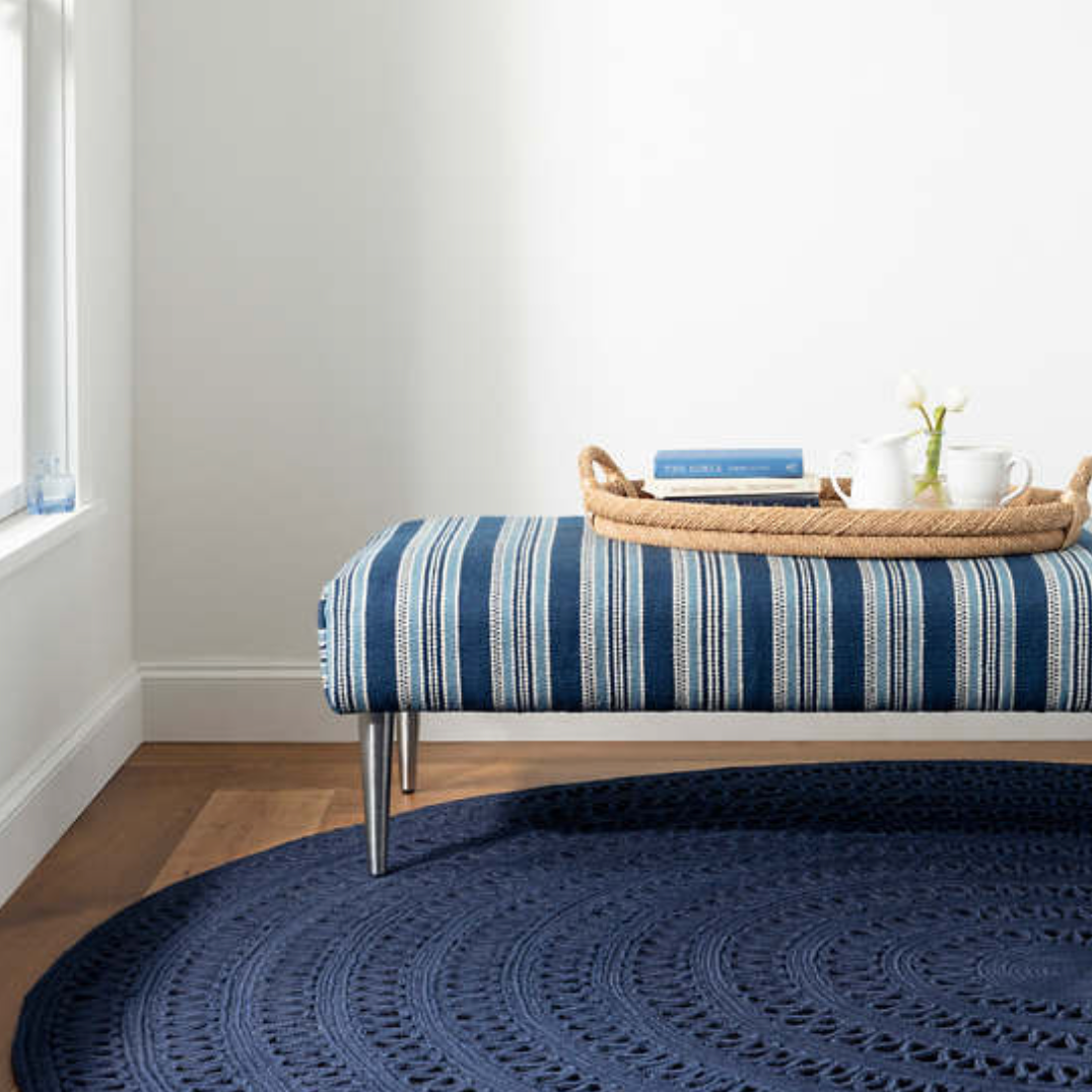Bowline Navy Round Rug