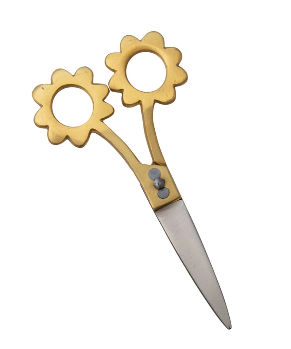 Brass Flowered Shaped Scissors