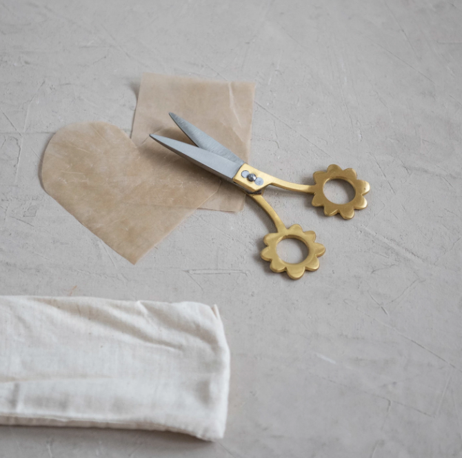 Brass Flowered Shaped Scissors