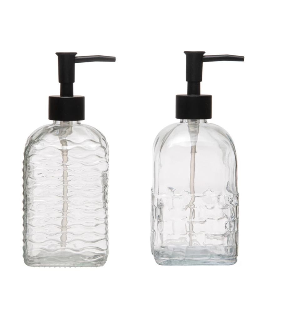 Embossed Glass Soap Dispenser