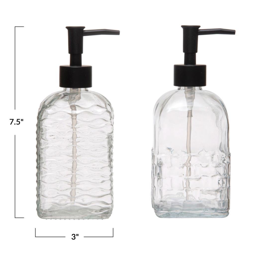 Embossed Glass Soap Dispenser
