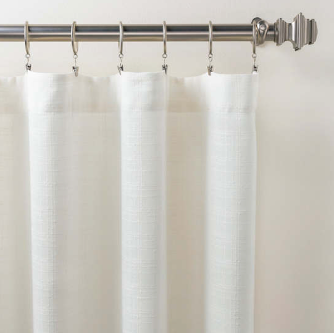 Textured Sheer White Curtain