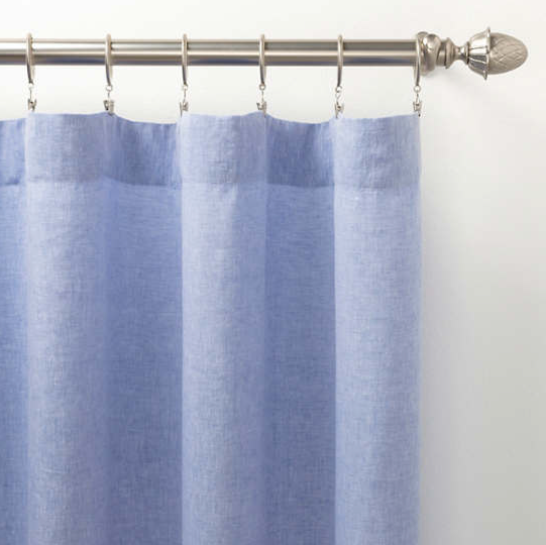 Lush Linen Blue Curtain