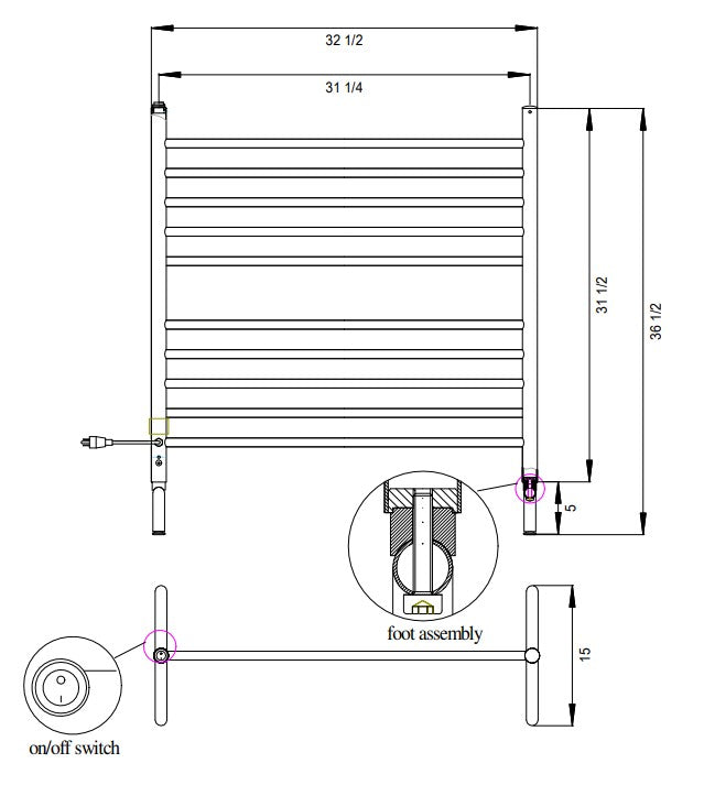 33" Solo Towel Warmer