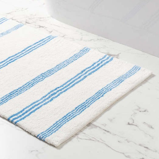 Rowe Stripe Blue Bath Mats