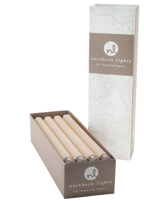 12" Custard Taper Candle