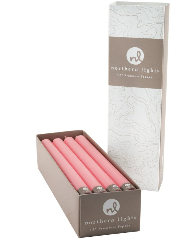 12" Soft Pink Taper Candle