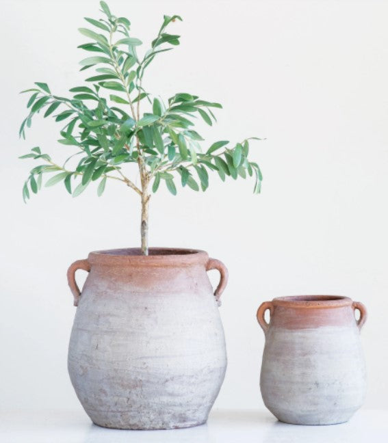 Terracotta Whitewash Urn