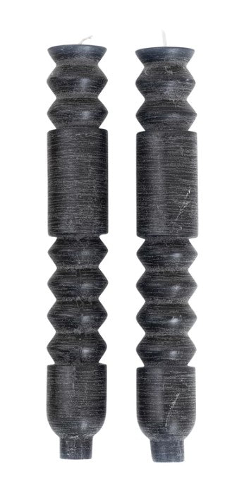 Totem Taper Candles - Black S/2