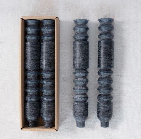 Totem Taper Candles - Black S/2